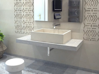 L15 - Countertop single lecce stone washbasin _ PIMAR