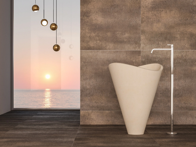 LIBECCIO - Freestanding oval lecce stone washbasin _ PIMAR