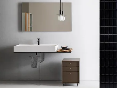 ELEMENT 112 - Single washbasin with towel rail _ Pirovano