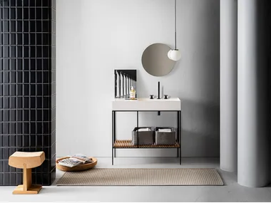 ELEMENT 116 - Bathroom composition with washbasin console, mirror and lamp _ Pirovano