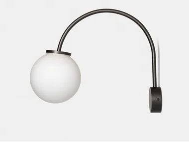 LUNA - Satin glass wall lamp with fixed arm _ Pirovano