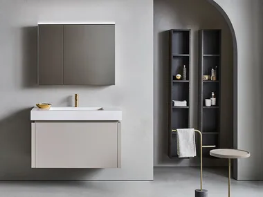 SQUARE 104 - Bathroom composition with vanity unit and open columns _ Pirovano