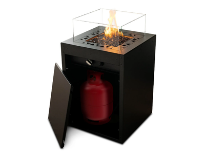 SQUARE - Gas outdoor freestanding powder coated steel fireplace _ Planika