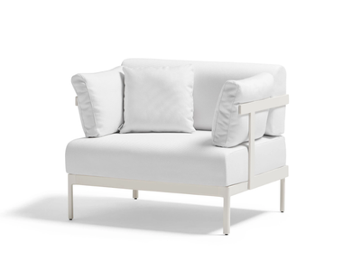 LEGACY - Powder coated aluminium and fabric garden armchair with armrests _ POINT