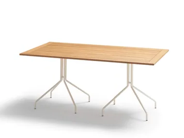 WEAVE - Rectangular teak garden table _ POINT
