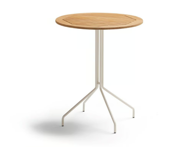 WEAVE - Round teak high table _ POINT