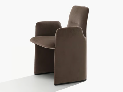 GUEST - Upholstered fabric chair with armrests _ Poliform