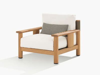 KETCH - Fabric garden armchair with armrests _ Poliform