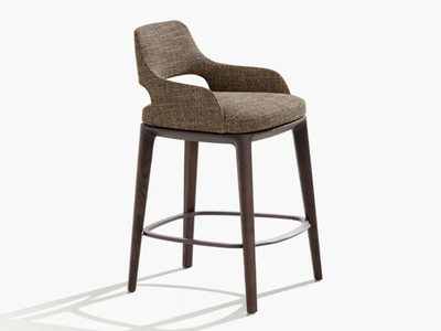 SOPHIE LITE - High fabric stool with armrests _ Poliform