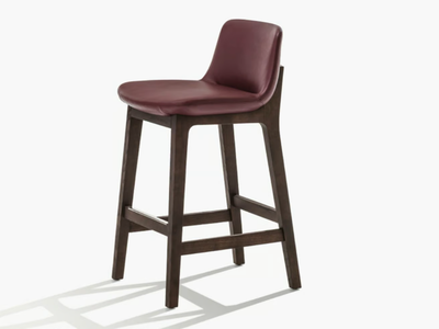 VENTURA - High leather stool with footrest _ Poliform