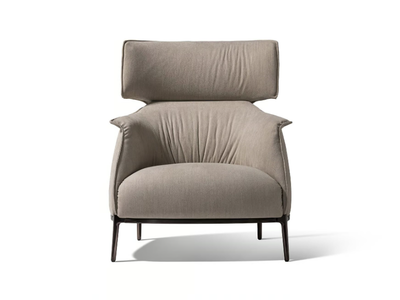 ARCHIBALD - Fabric armchair with headrest and armrests _ Poltrona Frau