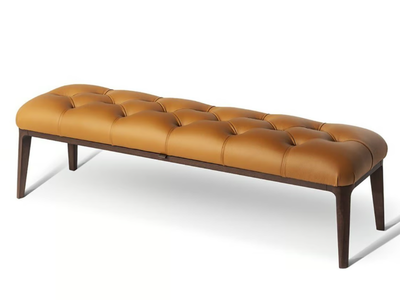GLENN - Tufted upholstered leather bench _ Poltrona Frau