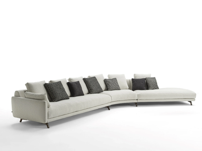 ÉTIENNE - Curved fabric sofa _ Porada