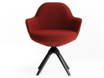 ROMBY - Trestle-based fabric chair with armrests _ Porro