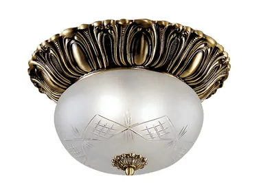 AMELIA 206/25 - Antique Brass ceiling light with glass _ Possoni Illuminazione
