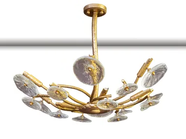 IN BLOOM 1080/12 - LED brass and glass chandelier _ Possoni Illuminazione