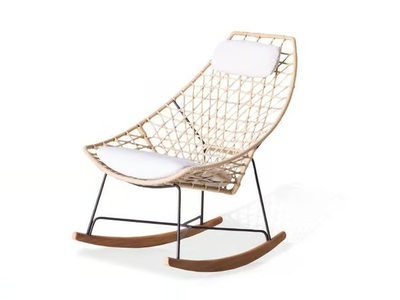 CUT 910/PLR- ROCKING - Rocking fabric garden armchair with headrest _ Potocco