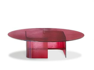 DOUBLE L GLAZE 952/TVHC-110 - Round low glass coffee table _ Potocco