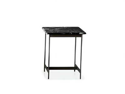LITTLE T 878/TQ-50 - Square metal coffee table with marble top _ Potocco