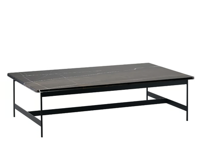 LITTLE T 878/TR - Rectangular low metal coffee table with marble top _ Potocco