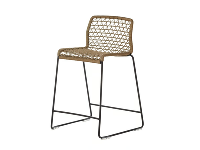VELA 698/S - Sled base nautical rope garden stool with back _ Potocco
