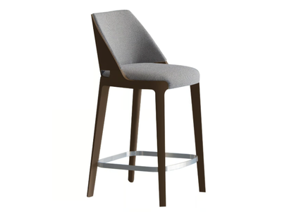 VELIS WOOD 942/SW - High upholstered fabric stool with back _ Potocco