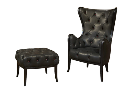 CAPRICCI - Tufted leather armchair with armrests _ Prestige