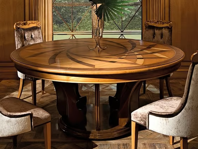 DECÒ - Extending round wooden table _ Prestige