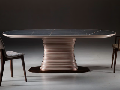 EMPIRE - Oval eucalyptus living room table _ Prestige