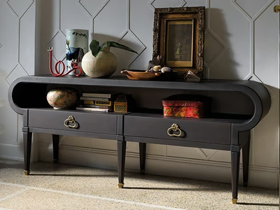 GRAN DUCA - Rectangular oak console table with drawers _ Prestige