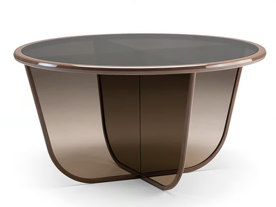 GRAN DUCA - Round glass table _ Prestige