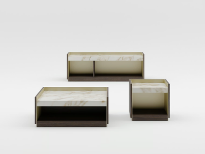 BLOCK 2.0 - Low wooden coffee table _ PROF