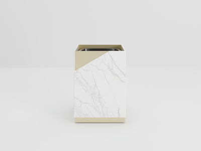 LOUISE - Glass and metal waste paper bin _ PROF