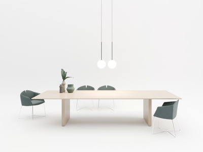SLIM - Rectangular meeting table with cable management _ PROF