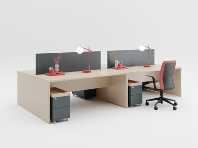 ZERO - Wooden workstation desk with drawers _ PROF