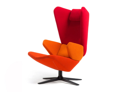 TRIFIDAE - Wing fabric armchair with 4-spoke base _ Prostoria