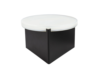 ALWA ONE BIG - Round glass and steel coffee table _ Pulpo