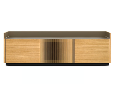 STOCKHOLM TECHNIC - Low wooden TV cabinet with doors _ Punt
