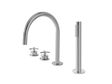 TOMEO 6330277T - Deck mounted bathtub tap with hand shower _ QD Magistro Lab