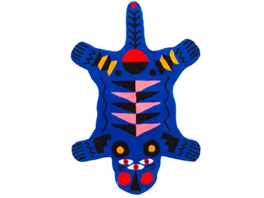 BLUE PANTHER - Handmade acrylic rug _ Qeeboo