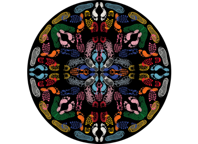 LET'S DANCE HUMAN TRACES - Patterned round rug _ Qeeboo
