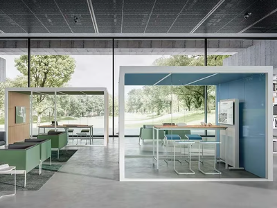 X-CHANGE - Acoustic aluminium and wood office booth _ Quadrifoglio Group
