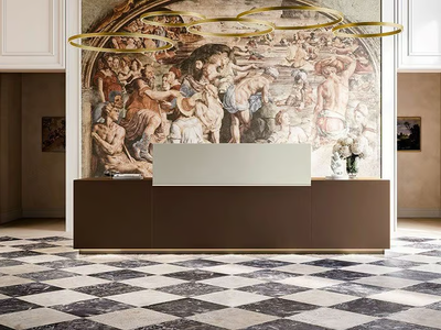 Z1 - Reception desk with Built-In Lights _ Quadrifoglio Group