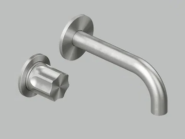 MODO 17 13T.00 - Wall-mounted stainless steel washbasin mixer _ Quadrodesign