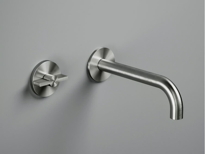 VALVOLA01 19 11 - Wall-mounted hydroprogressive stainless steel washbasin mixer _ Quadrodesign