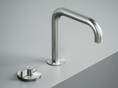 VALVOLA01 19 31 - 2 hole hydroprogressive washbasin mixer with adjustable spout _ Quadrodesign