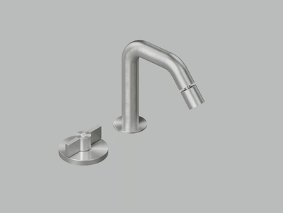 VALVOLA01 19 37 - 2 hole stainless steel bidet mixer with swivel spout _ Quadrodesign