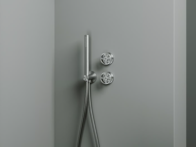VALVOLA02 20 68 - Hydroprogressive mixer set for bath/shower with hand shower _ Quadrodesign