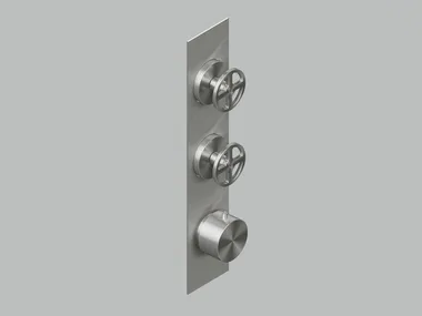 VALVOLA02 20 89.0 - Wall-mounted stainless steel thermostatic mixer set _ Quadrodesign