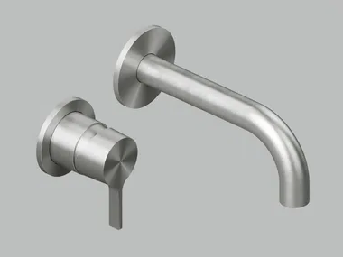 VOLCANO 36 13.00 - Wall-mounted hydroprogressive stainless steel washbasin mixer _ Quadrodesign